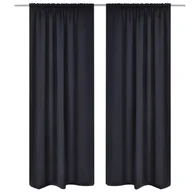Zasłony - vidaXL Czarne zasony zaciemniajce pomieszczenie Blackout x2 135x245 cm - miniaturka - grafika 1