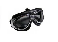 Gogle i okulary motocyklowe - Gogle classic - czarne z chromem - miniaturka - grafika 1