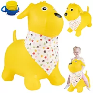 Piłki dla dzieci - SKOCZEK GUMOWY DLA DZIECI PIESEK DO SKAKANIA PIŁKA ŻÓŁTY U976Z - miniaturka - grafika 1