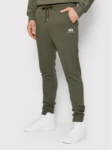 Alpha Industries Spodnie dresowe Basic 116370 Zielony Regular Fit - Spodnie sportowe męskie - miniaturka - grafika 1