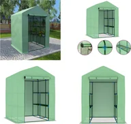 Szklarnie ogrodowe - vidaXL Szklarnia z półkami stalowymi 143x143x195 cm - Szklarnia - Szklarnie - Dom dla roślin - Dom dla pomidorów - miniaturka - grafika 1
