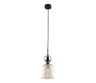Lampa wisząca na przewodzie SOPHIA 1xE14/10W/230V czarny/zielony/dymny beż - Lampy sufitowe - miniaturka - grafika 1