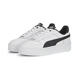PUMA Damskie trampki uliczne Carina, Puma biały Puma czarny Puma Silver, 38.5 EU - Trampki damskie - miniaturka - grafika 1