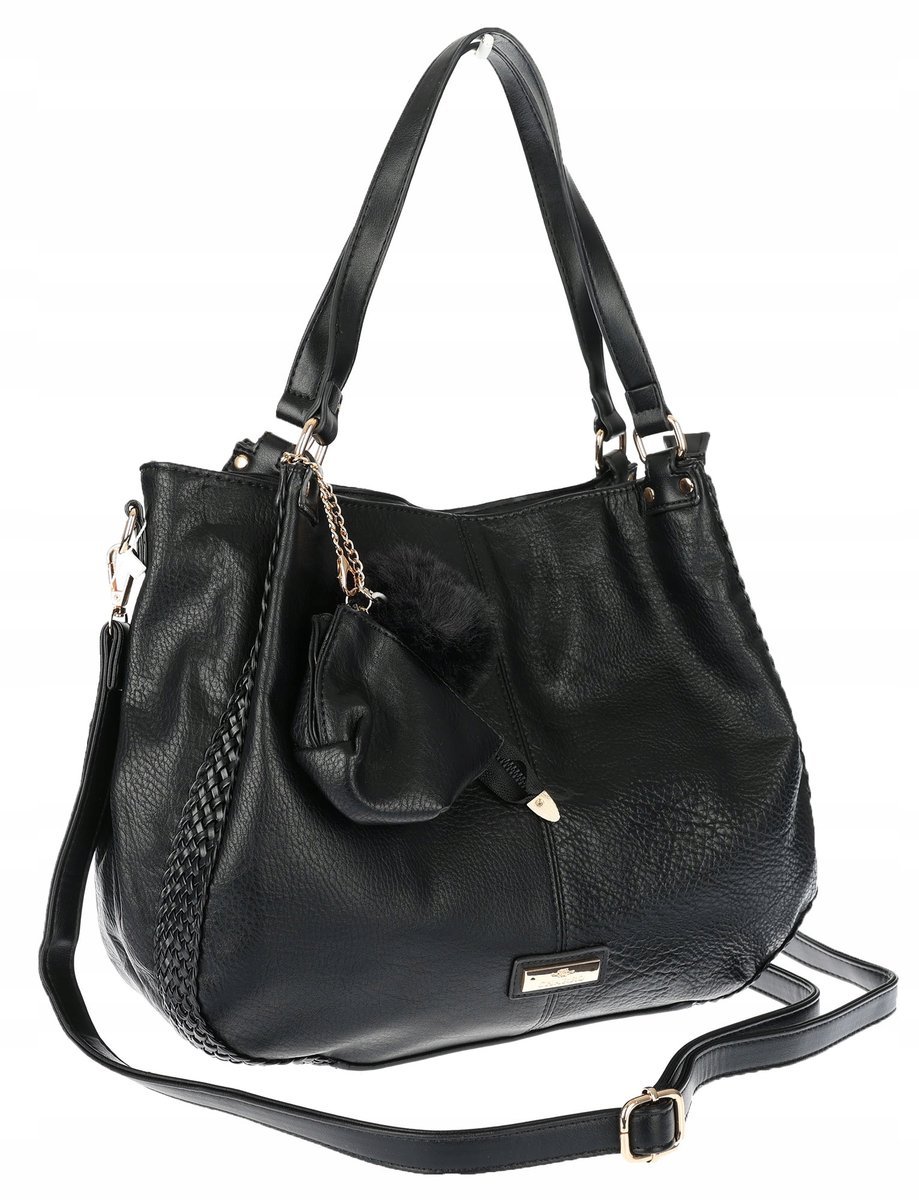 Torebka Damska Shopperka włoska marka CHARRO Pojemna A4 Torba CH6626 Czarna