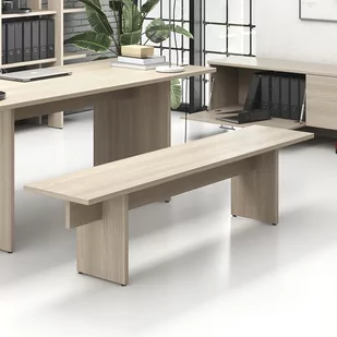 Ławka SOLID, 1800 x 400 x 443 mm, naturalny dąb - Biurka - miniaturka - grafika 3