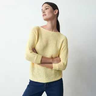 Swetry damskie - Reserved Sweter kimono - Żółty - grafika 1