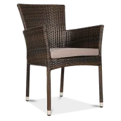 Fotele i krzesła ogrodowe - Fotel technorattan LERIDA Brown + Poduszka - miniaturka - grafika 1