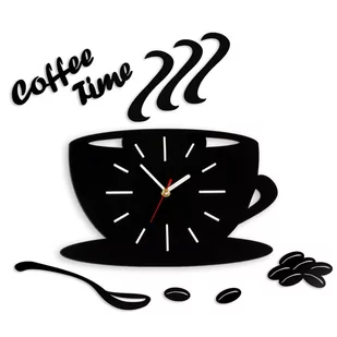 ZEGAR ŚCIENNY COFFEE TIME FILIŻANKA SATIN - Zegary - miniaturka - grafika 1