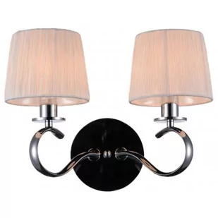 Candellux KINKIET nowoczesna LAMPA abażurowa Oprawa ścienna CLARA 22-21564 Chrom ecru - Lampy ścienne - miniaturka - grafika 1