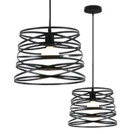 Lampy sufitowe - Lampa wisząca zwis żyrandol lampa na sufit czarna LED E27 - miniaturka - grafika 1