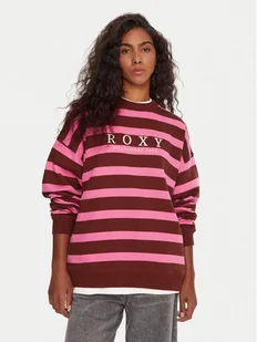 Roxy Bluza Strictly Stripes ERJFT05004 Różowy Oversize - Bluzy damskie - miniaturka - grafika 1