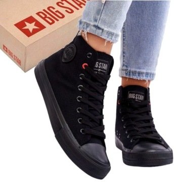 Buty Damskie Big Star Wysokie Trampki Tenisówki Sportowe
