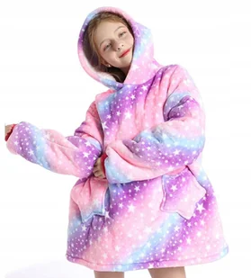 Cieplutki Koc Bluza Z Rękawami I Kapturem Fioletowa Bez Marki - Moda i Uroda OUTLET - miniaturka - grafika 1