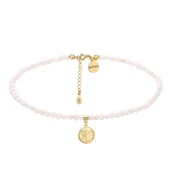 Naszyjniki - Choker z pereł naturalnych ze złotą monetą - miniaturka - grafika 1