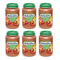 BoboVita Deserek Jabłka, banany i maliny z kleikiem kukurydzianym po 6. miesiącu zestaw 6 x 190 g - Desery dla dzieci - miniaturka - grafika 1