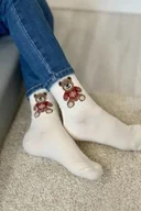 Skarpetki dla dzieci - Skarpetki dziecięce z uroczym misiem w świątecznym sweterku Milena - miniaturka - grafika 1