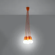Lampy sufitowe - Lampa wisząca ASTIS 5 pomarańczowy LED 3000K - 25x25x90cm Sollux - miniaturka - grafika 1