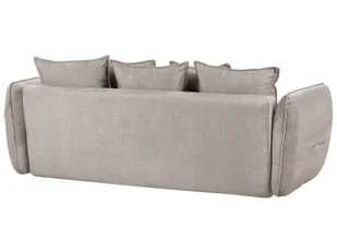 Sofa rozkładana welurowa z pojemnikiem beżowoszara VALLANES - Sofy i kanapy - miniaturka - grafika 7