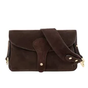 Torebki damskie - Torebka Damska Zamszowa Vera Pelle Imba Choco - miniaturka - grafika 1