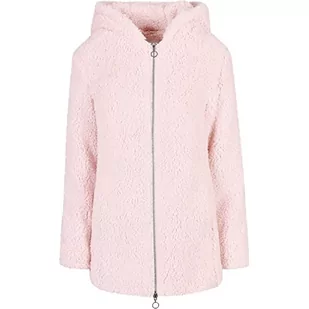 URBAN CLASSICS damska kurtka z kapturem Sherpa, normalny krój, długi rękaw, 2 kieszenie boczne, 100% poliester, kolory : czarny, beżowy, rozmiary: XS - XL, Różowy, XXL - Kurtki damskie - miniaturka - grafika 1