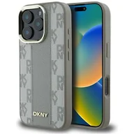 Etui i futerały do telefonów - Etui DKNY Checkered Pattern MagSafe do Apple iPhone 16 Pro Beżowy - miniaturka - grafika 1