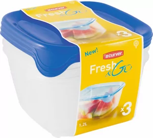 CURVER Zestaw pojemników CURVER Fresh&Go 3szt.) 182220 - Akcesoria i części AGD - miniaturka - grafika 1