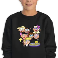 Bluzy dla dziewczynek - Bluza Dziecięca Czarna Wróżkowie Chrzestni Uczniowie Wzory -116 Cm (5-6) - miniaturka - grafika 1