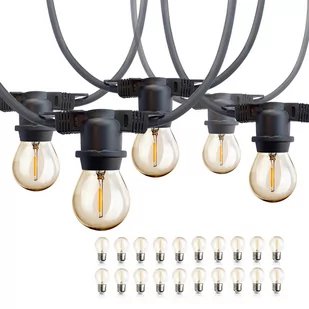 ZESTAW Girlanda ogrodowa BLOOM 20m + 20x żarówka LED E27 1,3W barwa ciepła - Lampy ogrodowe - miniaturka - grafika 1