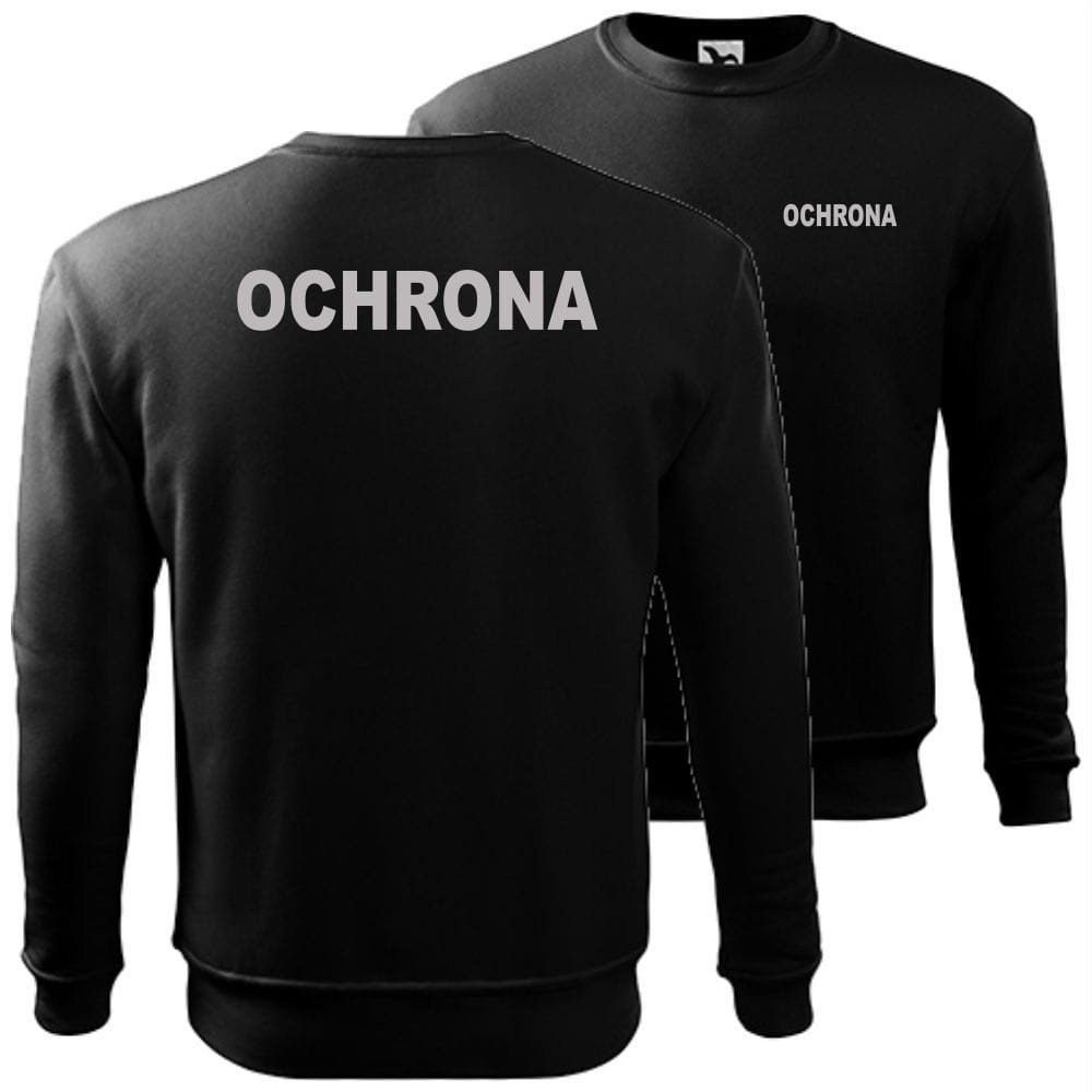 męska bluza klasyczna z odblaskowym nadrukiem - ochrona 01