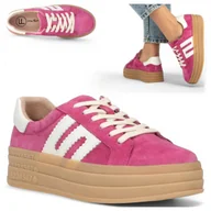 Półbuty damskie - Sneakersy Damskie SKÓRZANE FILIPPO Wygodne sportowe Półbuty Platforma 37 - miniaturka - grafika 1