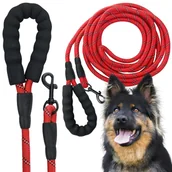 Smycze dla psów - Smycz Dla Psa Treningowa Odblaskowa Wytrzymała Długa Bardzo Gruba Lina 5M - miniaturka - grafika 1