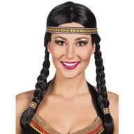 Dodatki do strojów karnawałowych - Boland Peruka party "Indianka z opaską", brązowa - miniaturka - grafika 1