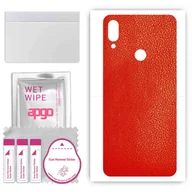 Szkła hartowane na telefon - Folia naklejka skórka strukturalna na TYŁ do Xiaomi Redmi Note 7 Pro - Skóra Czerwona - apgo SKINS - miniaturka - grafika 1