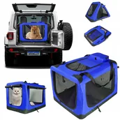 Transportery dla kotów - Składany Mały Transporter dla kota, Małego Psa, Królika, Świnki Morskiej 40x30x30cm XS Niebieski - miniaturka - grafika 1