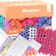 Klocki - MINI WAFLE, pastelowe waffle 500 szt MARIOINEX 2+, 10 kart + 4 podstawki - miniaturka - grafika 1