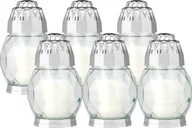 Lampiony i znicze - Znicz Szklany Bolsius 2D Diamond Srebrny 24H 6Szt. - miniaturka - grafika 1