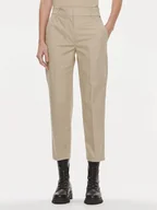 Spodnie damskie - Tommy Hilfiger Chinosy WW0WW40504 Beżowy Straight Fit - miniaturka - grafika 1