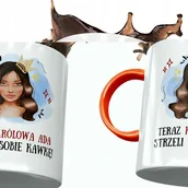 Kubki - Kubek Pomarańczowy Dla Ady Żony Koleżanki Prezent z Nadrukiem ze Zdjęciem + Opakowanie na prezent (wzór 04) - miniaturka - grafika 1