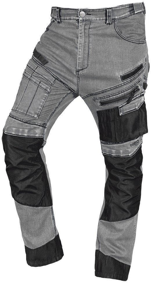 Neo Spodnie robocze DENIM, wzmocnienia Oxford, szare, rozmiar L