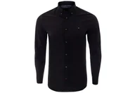 Koszule męskie - TOMMY HILFIGER KOSZULA Z DŁUGIM RĘKAWEM BAWEŁNA CORE STRETCH SLIM POPLIN SHIRT BLACK 0867894704 083 M - miniaturka - grafika 1