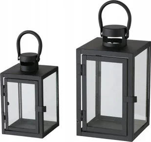 Boltze Metalowy lampion ze szklaną szybą, dwa rozmiary, ARANA - Dekoracje domu - miniaturka - grafika 1