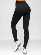 Spodnie sportowe damskie - Czarne legginsy damskie Denley YW01050 - miniaturka - grafika 1