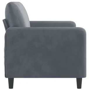 Sofa 2-osobowa, ciemnoszary, 140 cm, tapicerowana aksamitem - Sofy i kanapy - miniaturka - grafika 5