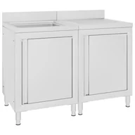 Meble gastronomiczne - VidaXL Szafka gastronomiczna ze zlewem, stal nierdzewna, 120x60x96 cm 3058270 VidaXL - miniaturka - grafika 1