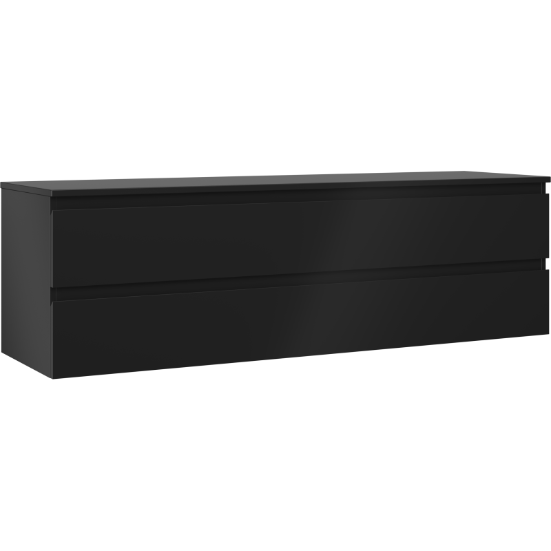 Mexen Orio szafka łazienkowa podumywalkowa 160 cm z blatem, 2 szuflady, czarna mat - 91A10-16047-2-BFFC71