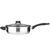 Patelnie - Emilio Patelnia Nierdzewna 2,8L. 24Cm Z Pokrywą Szklaną - miniaturka - grafika 1