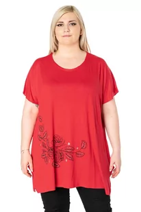Duża Długa Bluzka Damska Tunika Oversize KD18-3 - Bluzki damskie - miniaturka - grafika 1