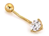 Kolczyki - Kolczyk złoty 585 piercing do pępka z cyrkonią 1.04g - miniaturka - grafika 1