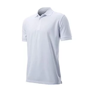 Koszulki męskie - Wilson męska koszulka polo, AUTHENTIC POLO, poliester biały S WGA700618 - grafika 1