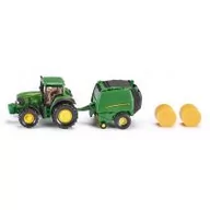 Samochody i pojazdy dla dzieci - John Traktor Deere z prasą - miniaturka - grafika 1